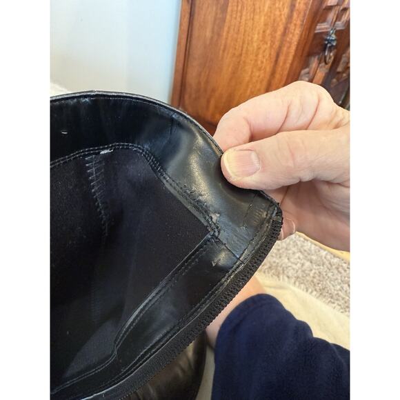 Nine West Women’s 10 Blogger Harness Riding Boots Mid Calf Black Leather Preppy - Picture 10 of 13